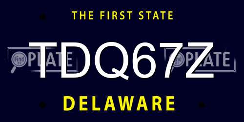 TDQ67Z Delaware License Plate