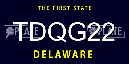 TDQG22 Delaware License Plate