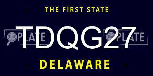 TDQG27 Delaware License Plate