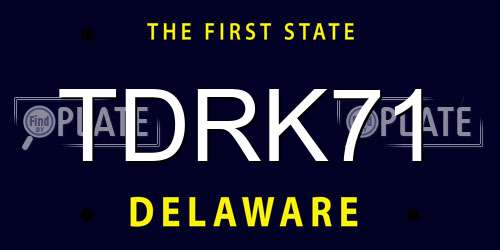 TDRK71 Delaware License Plate