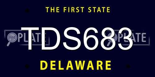 TDS683 Delaware License Plate