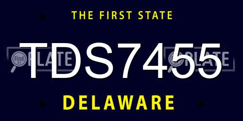TDS7455 Delaware License Plate