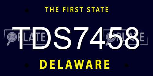 TDS7458 Delaware License Plate