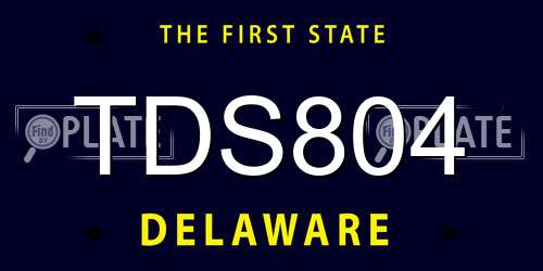 TDS804 Delaware License Plate