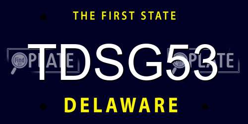 TDSG53 Delaware License Plate