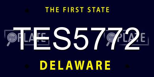TES5772 Delaware License Plate