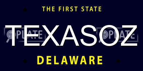 TEXASOZ Delaware License Plate