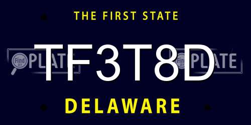 TF3T8D Delaware License Plate