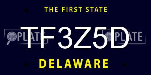 TF3Z5D Delaware License Plate