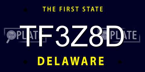 TF3Z8D Delaware License Plate