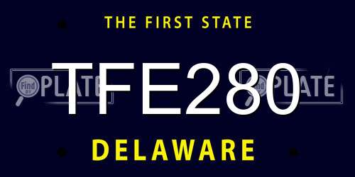 TFE280 Delaware License Plate