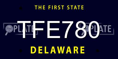 TFE780 Delaware License Plate