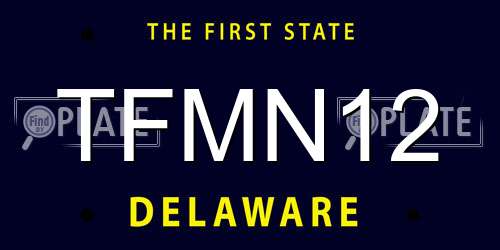 TFMN12 Delaware License Plate