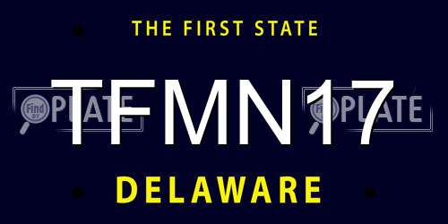 TFMN17 Delaware License Plate