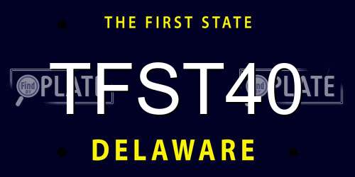 TFST40 Delaware License Plate