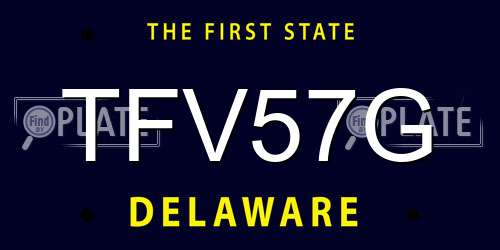 TFV57G Delaware License Plate