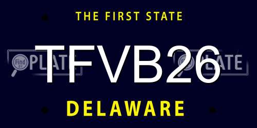 TFVB26 Delaware License Plate