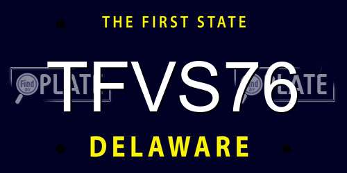 TFVS76 Delaware License Plate