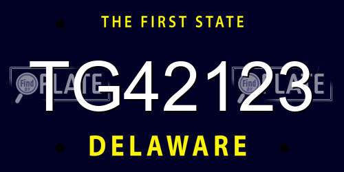 TG42123 Delaware License Plate