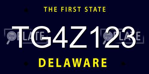 TG4Z123 Delaware License Plate