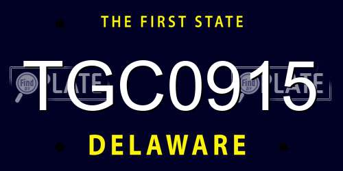 TGC0915 Delaware License Plate