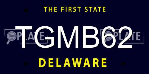TGMB62 Delaware License Plate