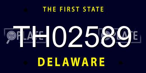 TH02589 Delaware License Plate