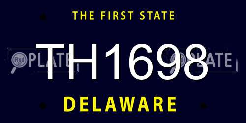 TH1698 Delaware License Plate