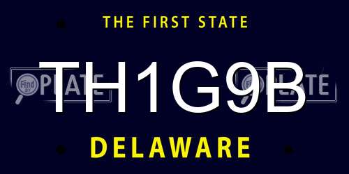 TH1G9B Delaware License Plate