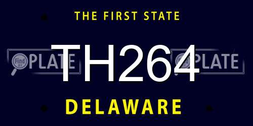 TH264 Delaware License Plate
