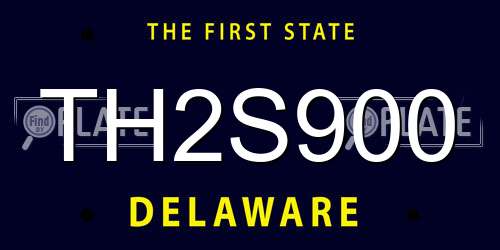 TH2S900 Delaware License Plate