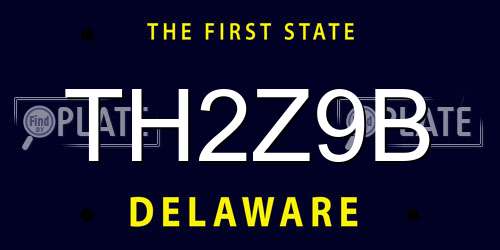 TH2Z9B Delaware License Plate