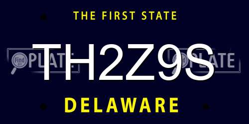 TH2Z9S Delaware License Plate