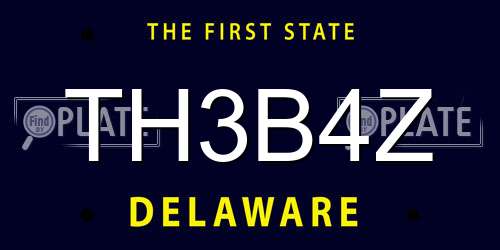 TH3B4Z Delaware License Plate