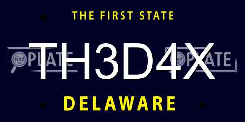 TH3D4X Delaware License Plate