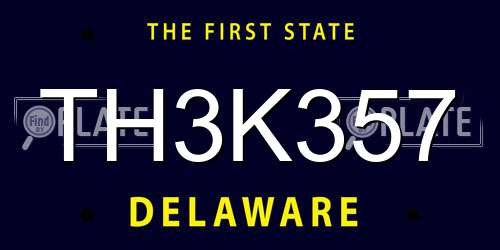 TH3K357 Delaware License Plate