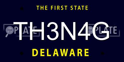 TH3N4G Delaware License Plate