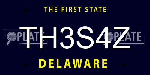 TH3S4Z Delaware License Plate