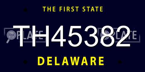 TH45382 Delaware License Plate