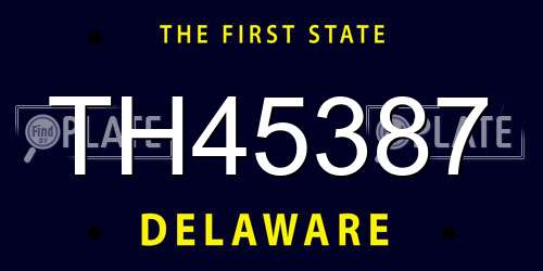 TH45387 Delaware License Plate
