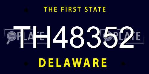 TH48352 Delaware License Plate