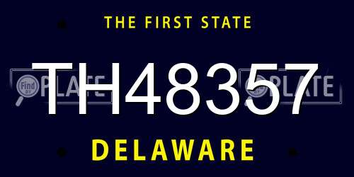 TH48357 Delaware License Plate