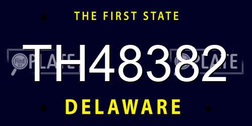 TH48382 Delaware License Plate