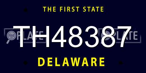 TH48387 Delaware License Plate