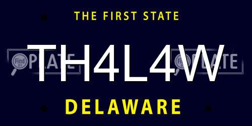TH4L4W Delaware License Plate