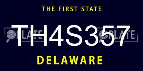TH4S357 Delaware License Plate