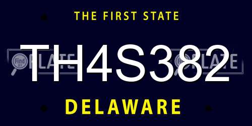 TH4S382 Delaware License Plate