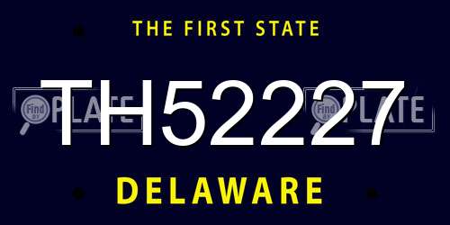 TH52227 Delaware License Plate