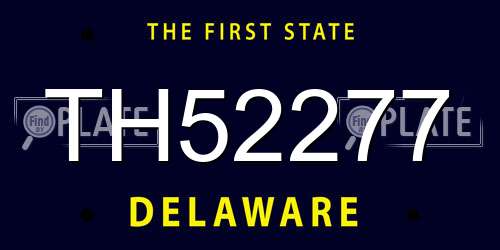 TH52277 Delaware License Plate