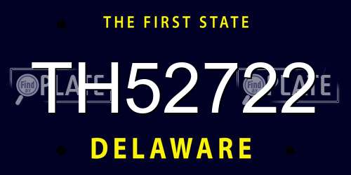TH52722 Delaware License Plate